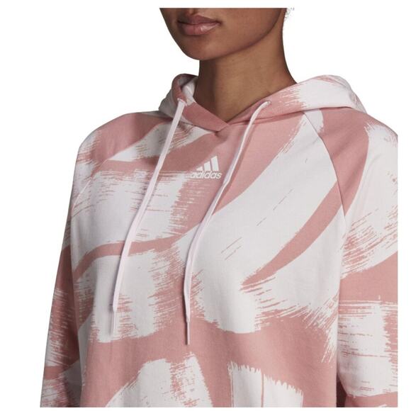 adidas Essentials Print Hooded Relaxed Sweatshirt - Size Medium - Picture 5 of 8